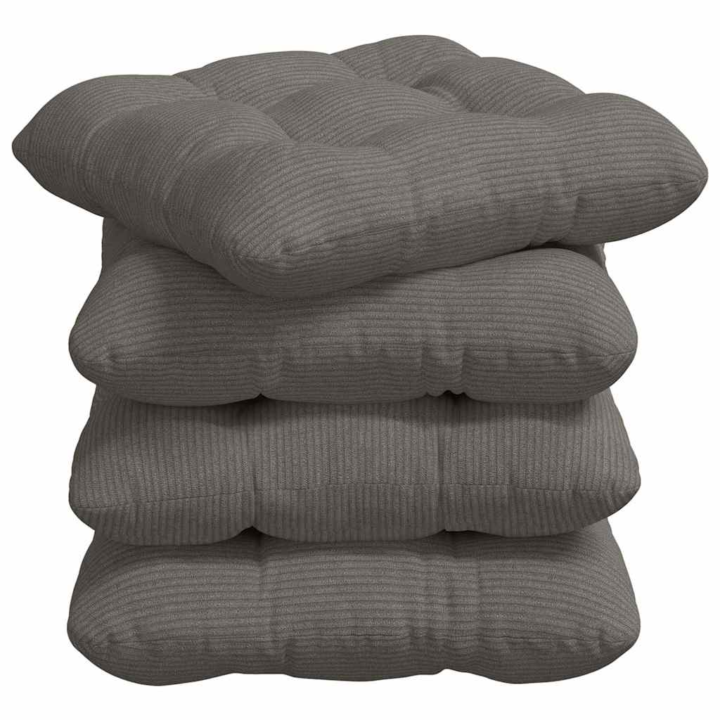 vidaXL Sitzkissen 4 pcs Hellgrau 40 x 40 cm Cordstoff