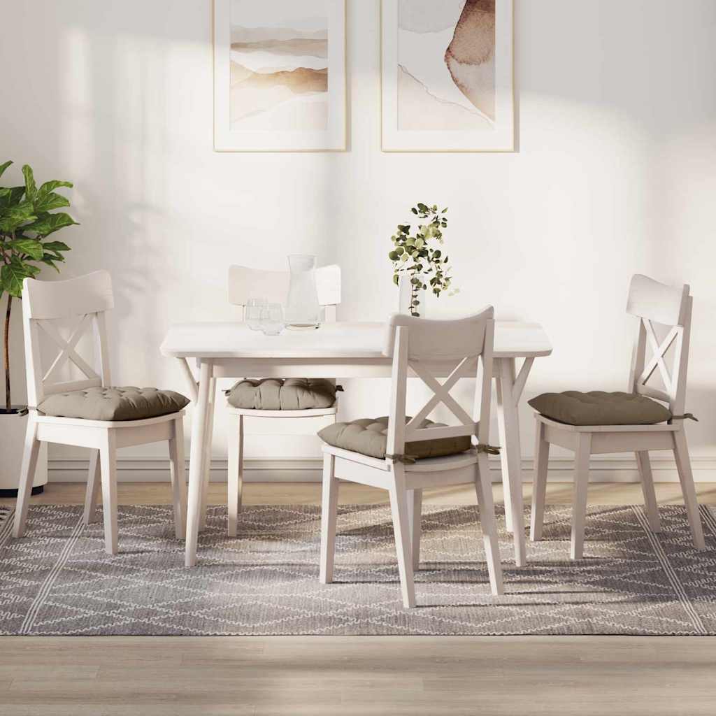 vidaXL Sitzkissen 4 Stück Taupe 40 x 40 x 6 cm Mikrofaser