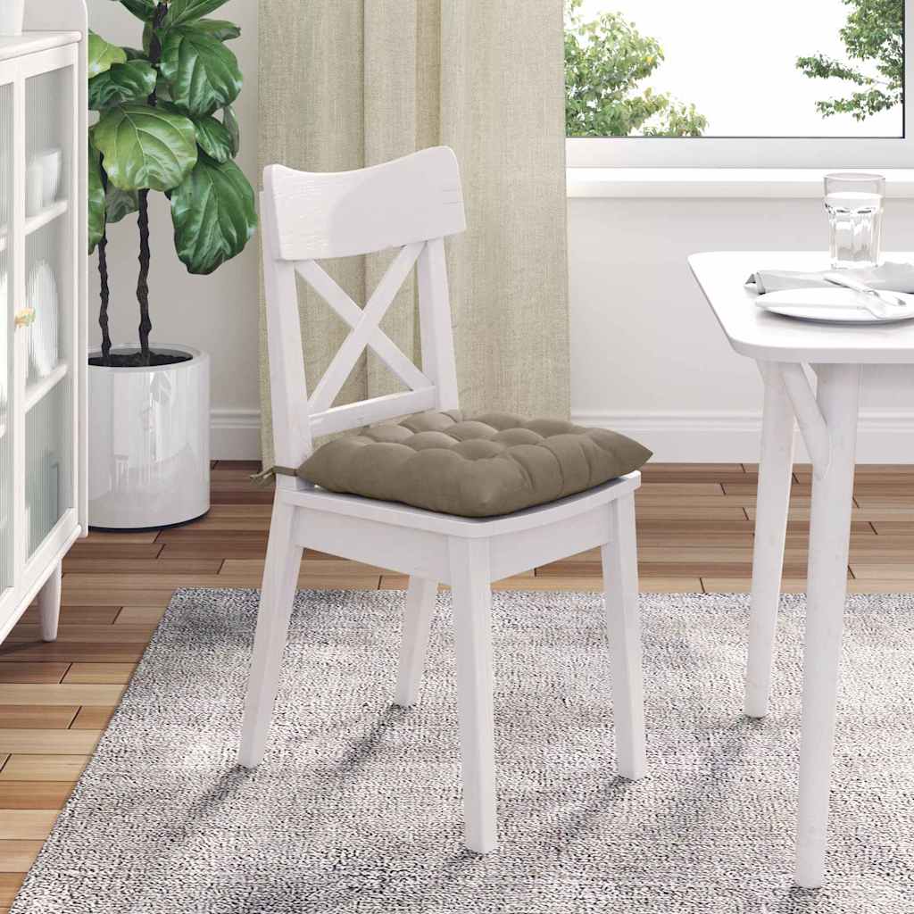 vidaXL Sitzkissen 4 Stück Taupe 40 x 40 x 6 cm Mikrofaser