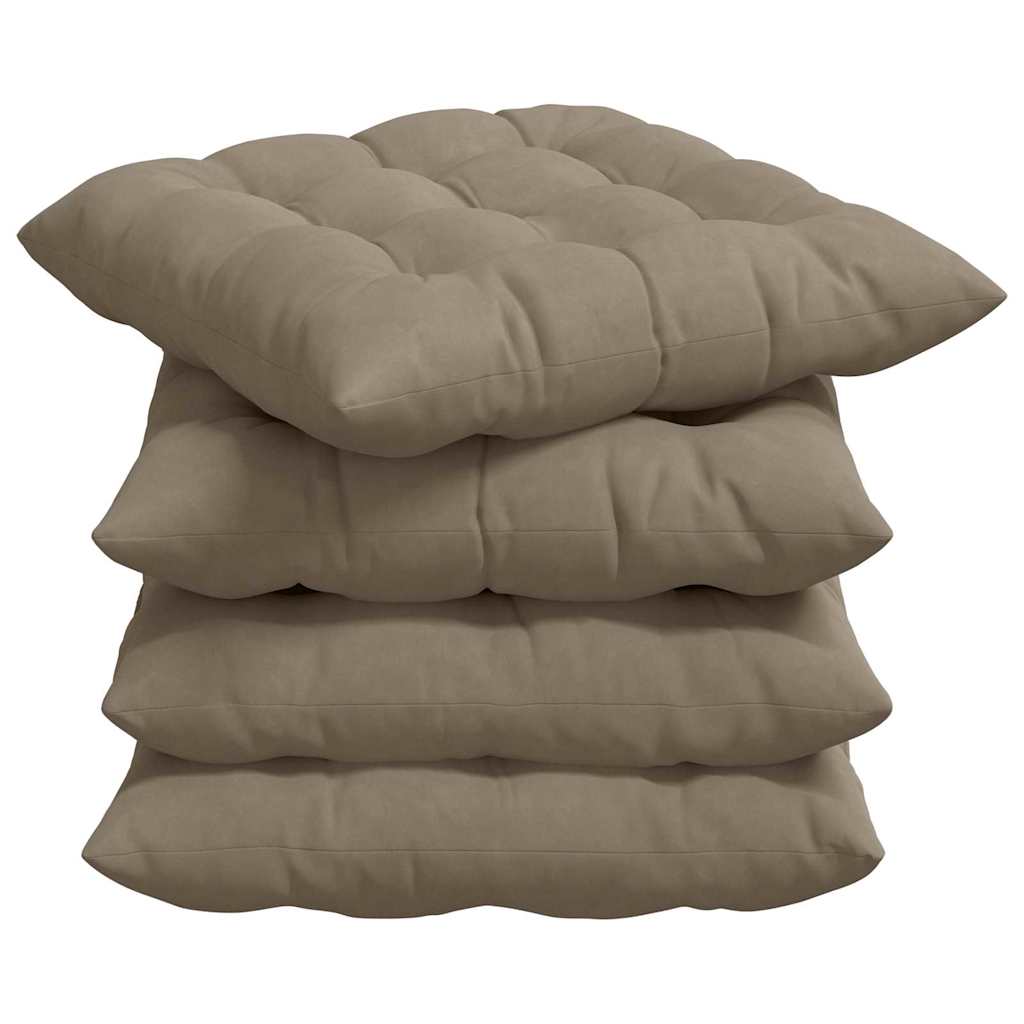 vidaXL Sitzkissen 4 Stück Taupe 40 x 40 x 6 cm Mikrofaser
