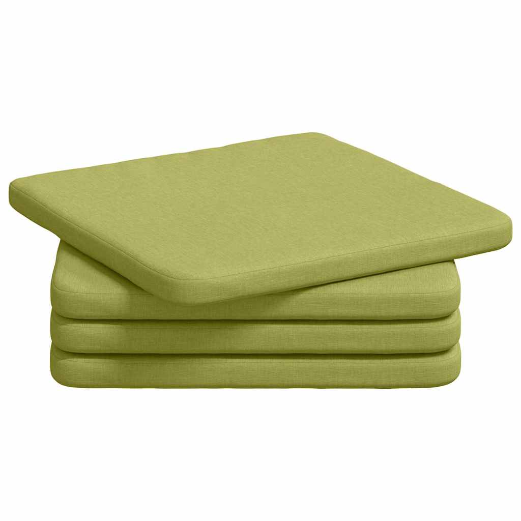 vidaXL Sitzkissen 4 Stück Hellgrün 40 x 40 x 3 cm Stoff