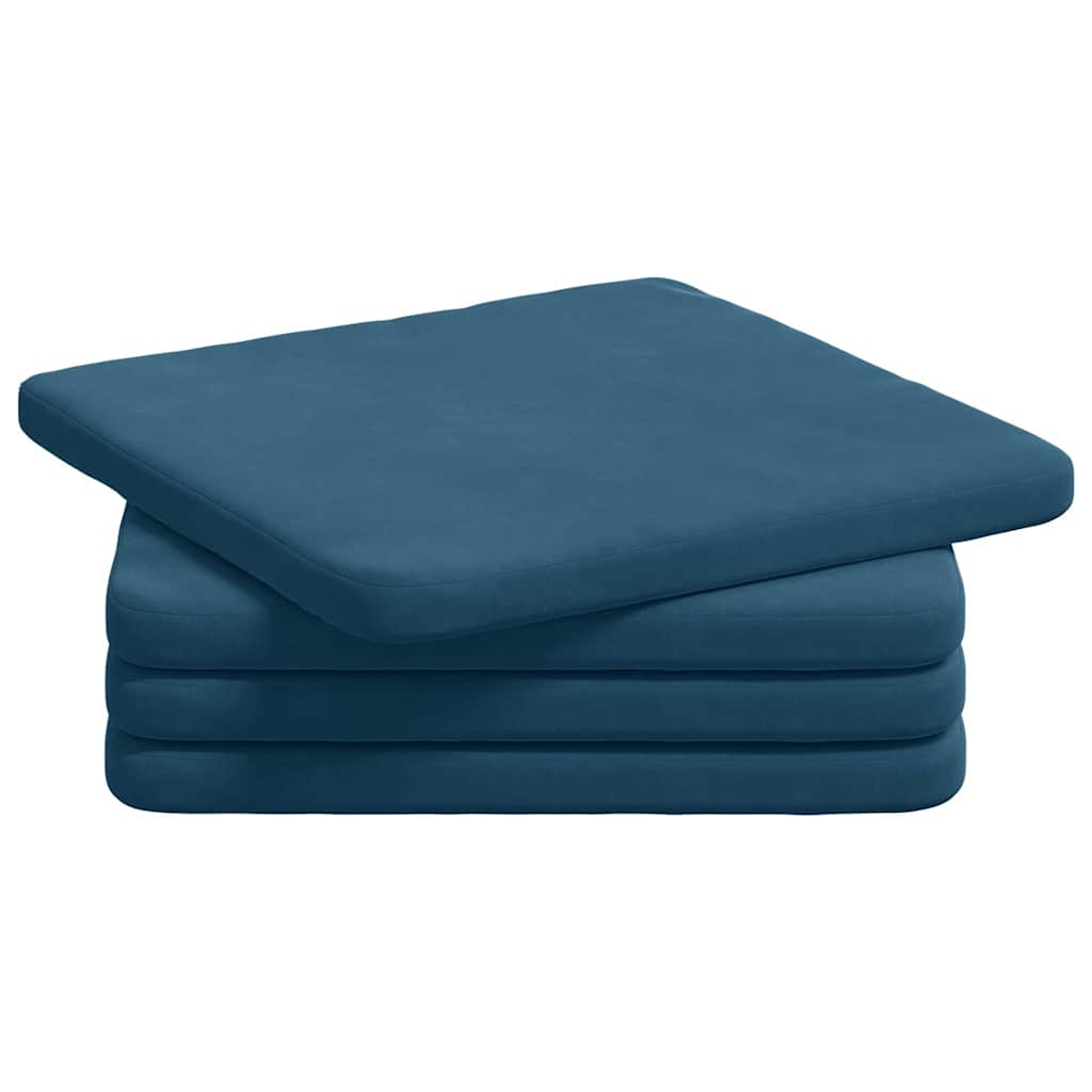 vidaXL Sitzkissen 4 pcs Blau 40 x 40 x 3 cm Samt