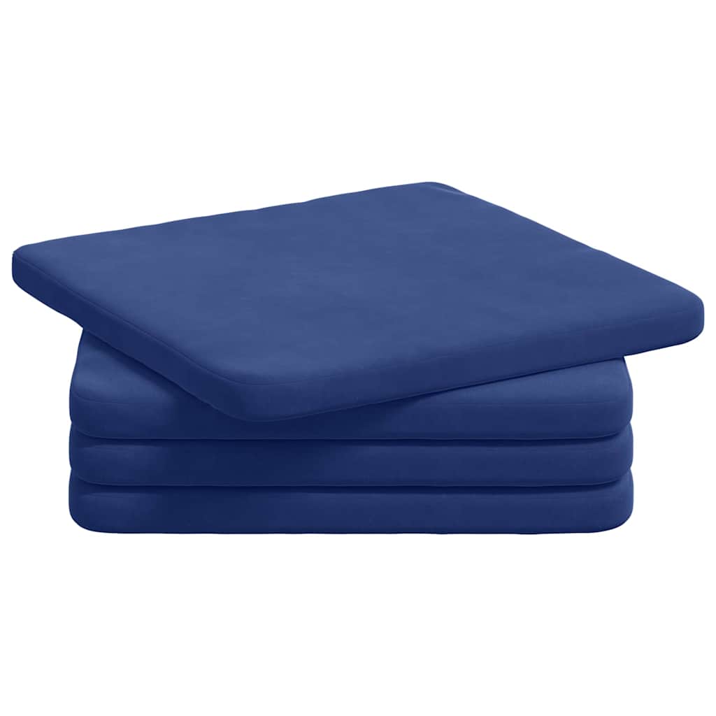 vidaXL Sitzkissen 4 pcs Polizeiblau 40 x 40 x 3 cm Samt