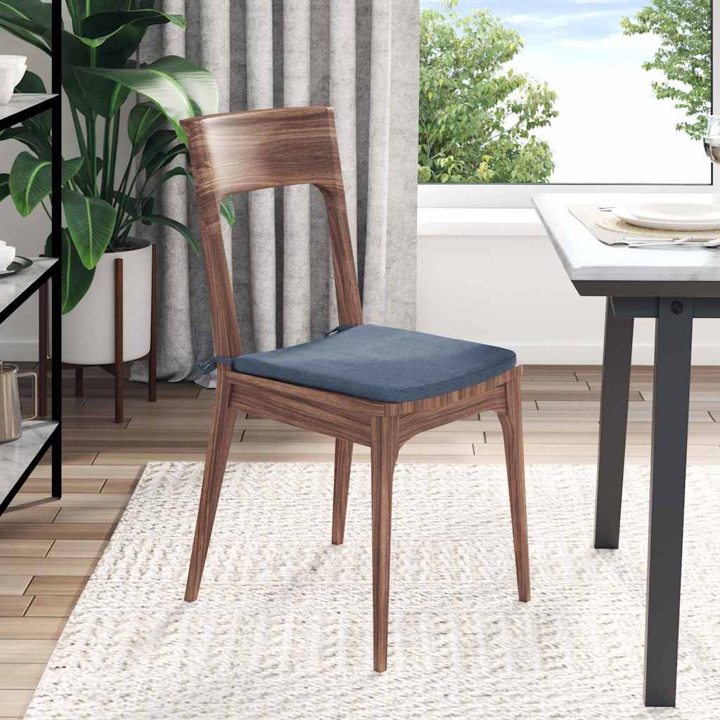 vidaXL Sitzkissen 4 Stück Blau 40 x 40 x 3 cm Cordstoff
