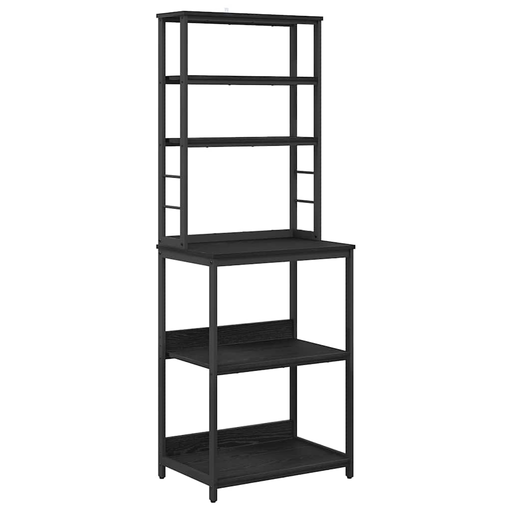 vidaXL Küchenregal Schwarz Eichen-Optik 60 x 40 x 168 cm Holzwerkstoff