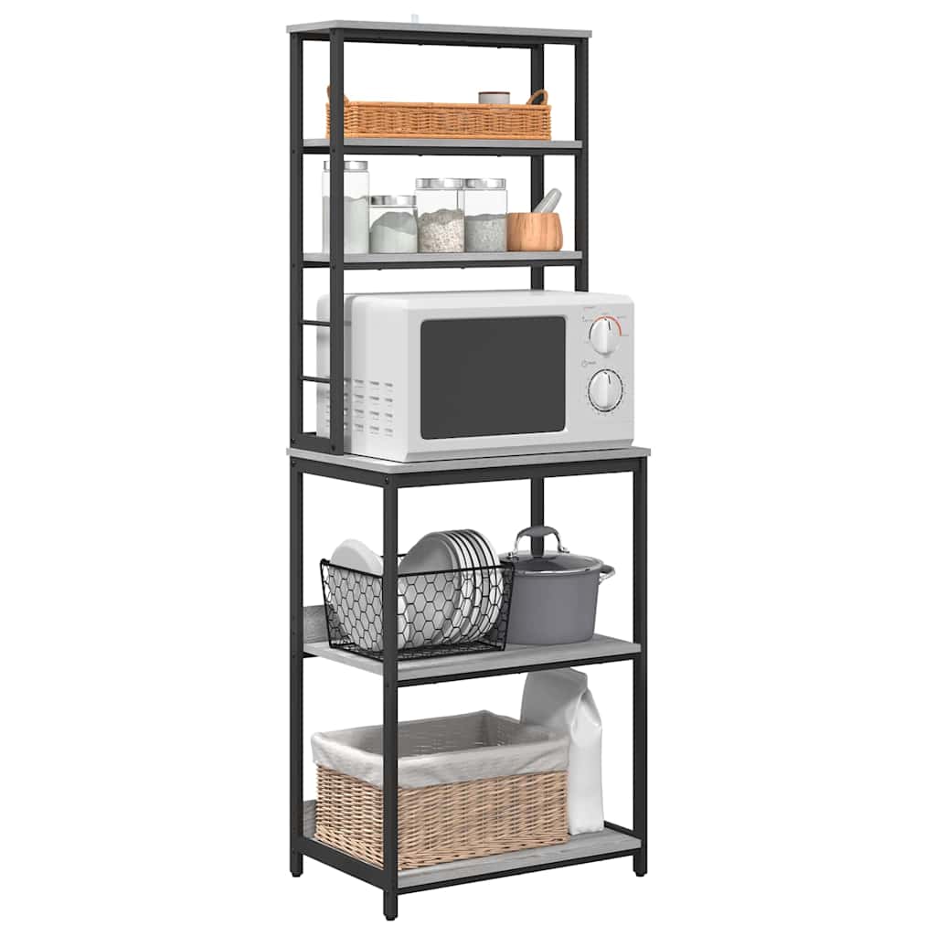 vidaXL Küchenregal Graues Sonoma 60 x 40 x 168 cm Holzwerkstoff