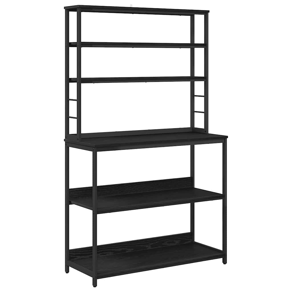 vidaXL Küchenregal Schwarz Eichen-Optik 100 x 40 x 168 cm