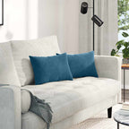 vidaXL Sofakissen 2 Stück Blau 50 x 30 cm Cordstoff
