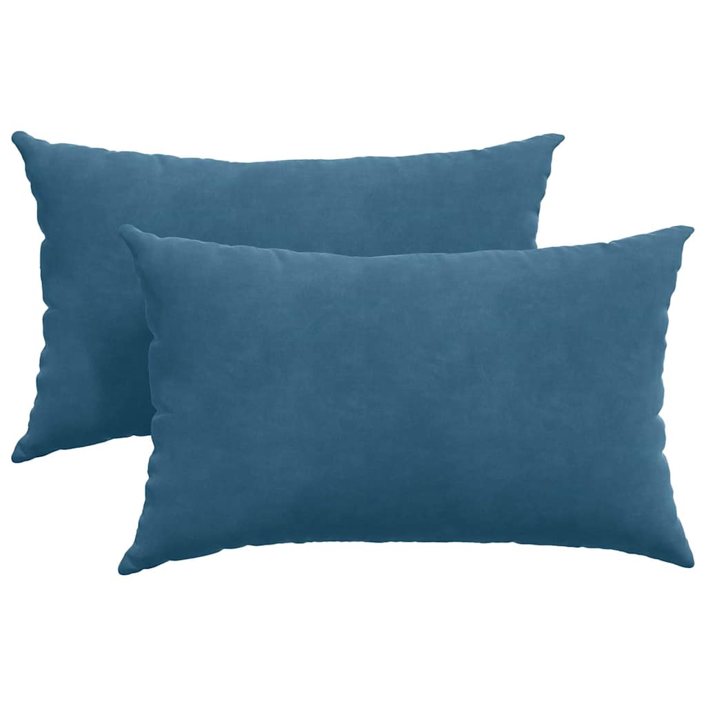 vidaXL Sofakissen 2 Stück Blau 50 x 30 cm Cordstoff