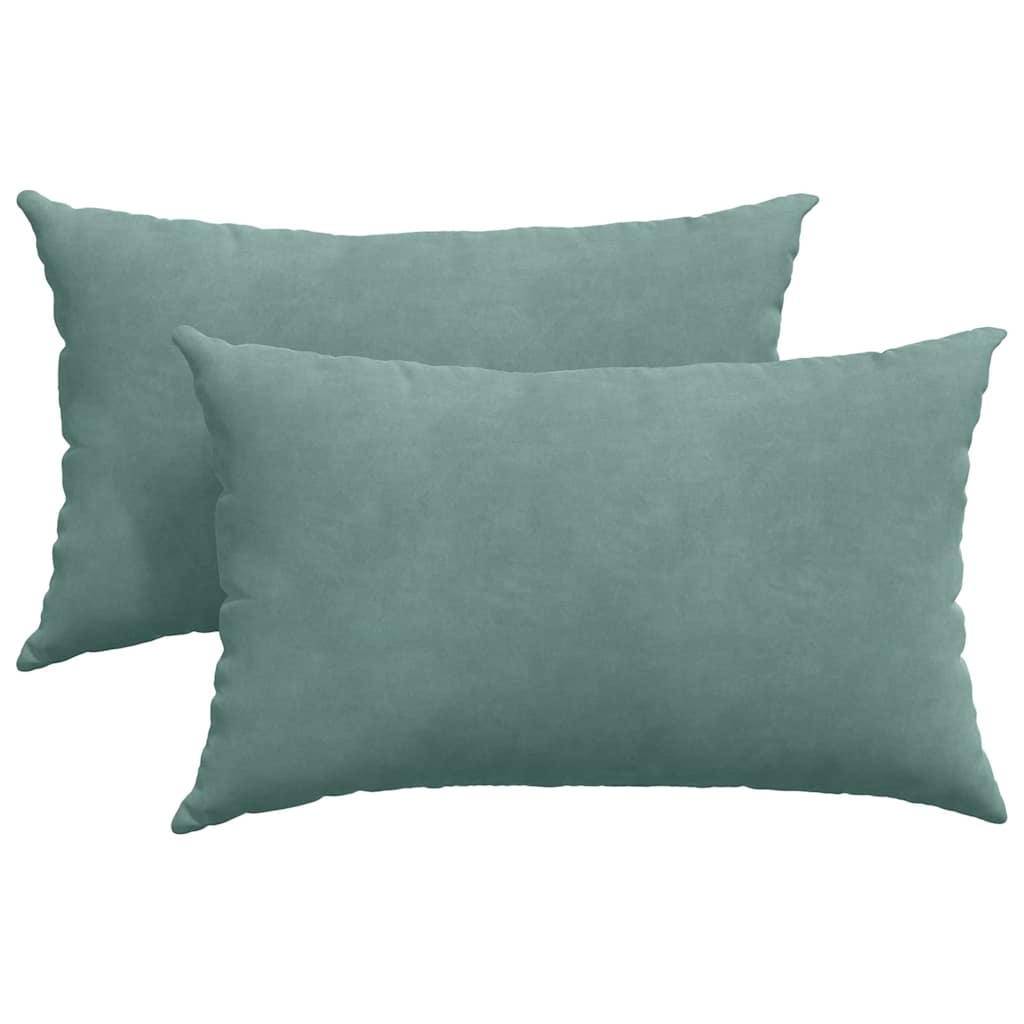 vidaXL Sofakissen 2 Stück Meergrün 50 x 30 cm Cordstoff