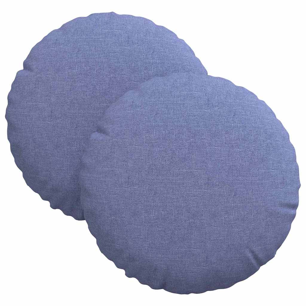 vidaXL Sitzkissen 2 pcs Jeans blau Ø30 x 13 cm Stoff