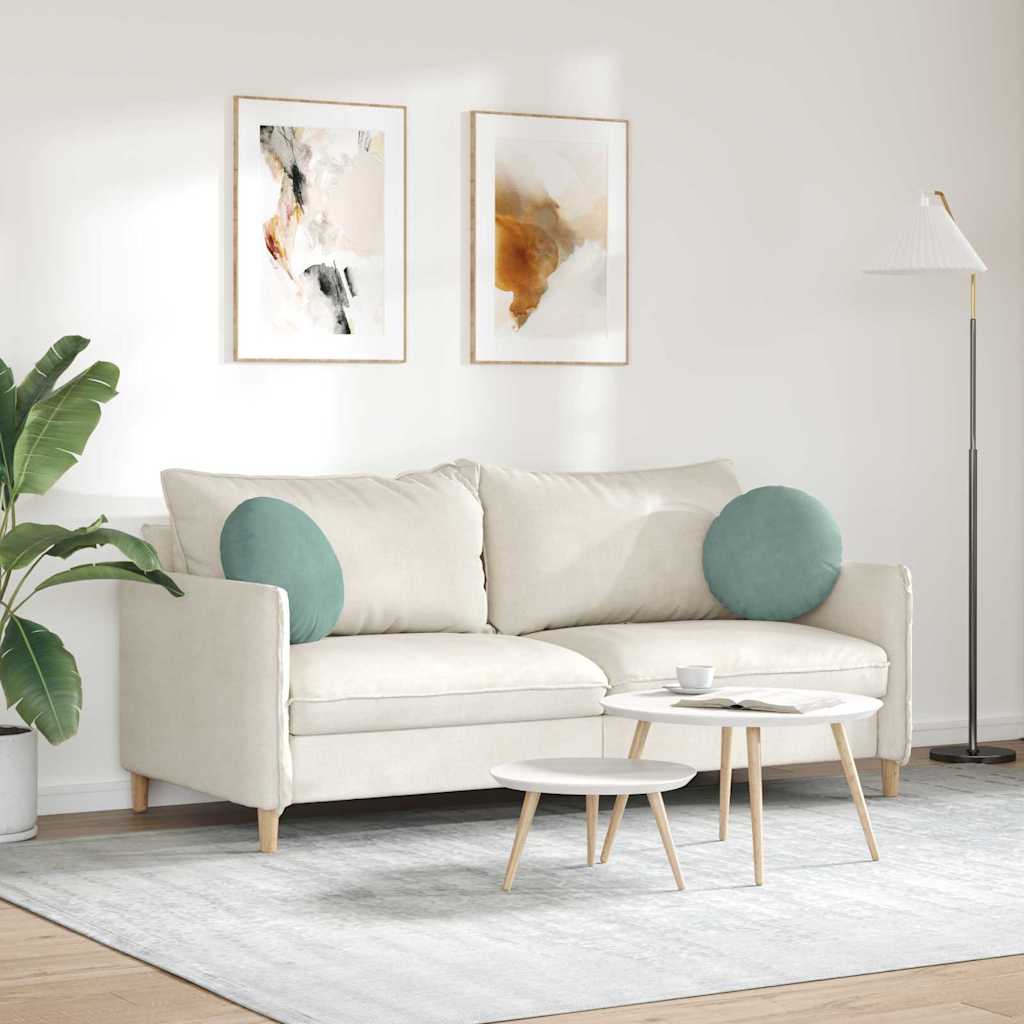 vidaXL Sitzkissen 2 Stück Meergrün Ø 40 x 13 cm Samt