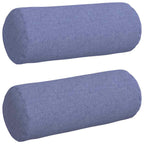 vidaXL Bolsterkissen 2 Stück Jeans blau Ø 15 x 40 cm Stoff