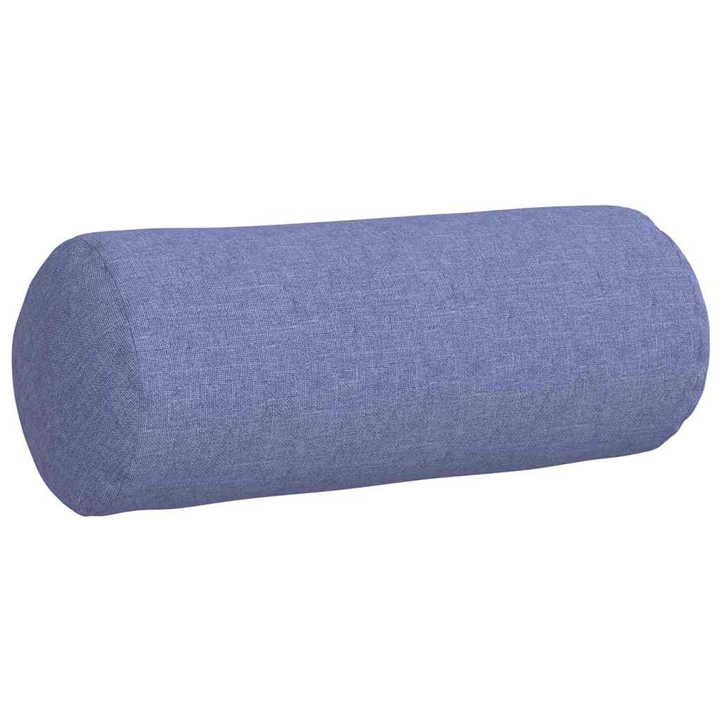 vidaXL Bolsterkissen 2 Stück Jeans blau Ø 15 x 40 cm Stoff