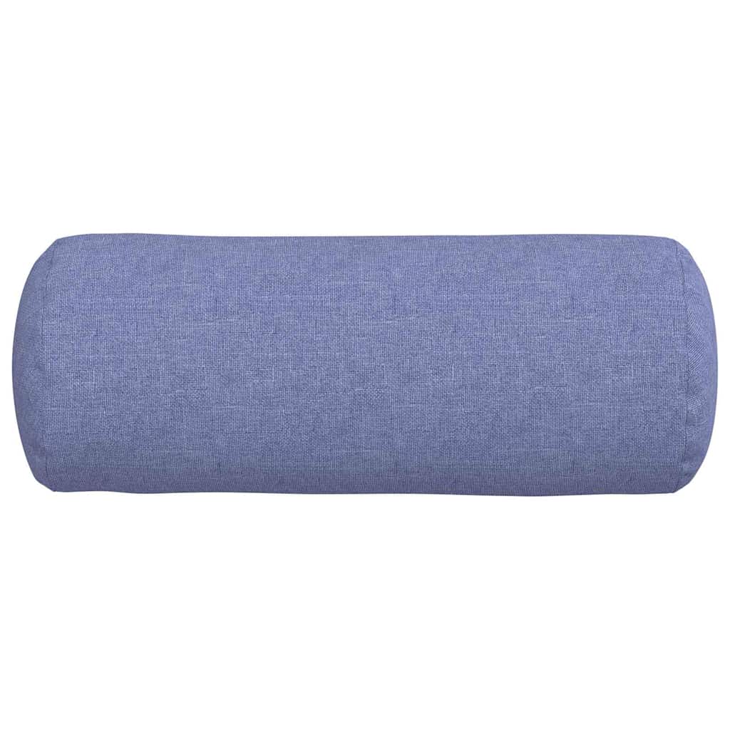 vidaXL Bolsterkissen 2 Stück Jeans blau Ø 15 x 40 cm Stoff