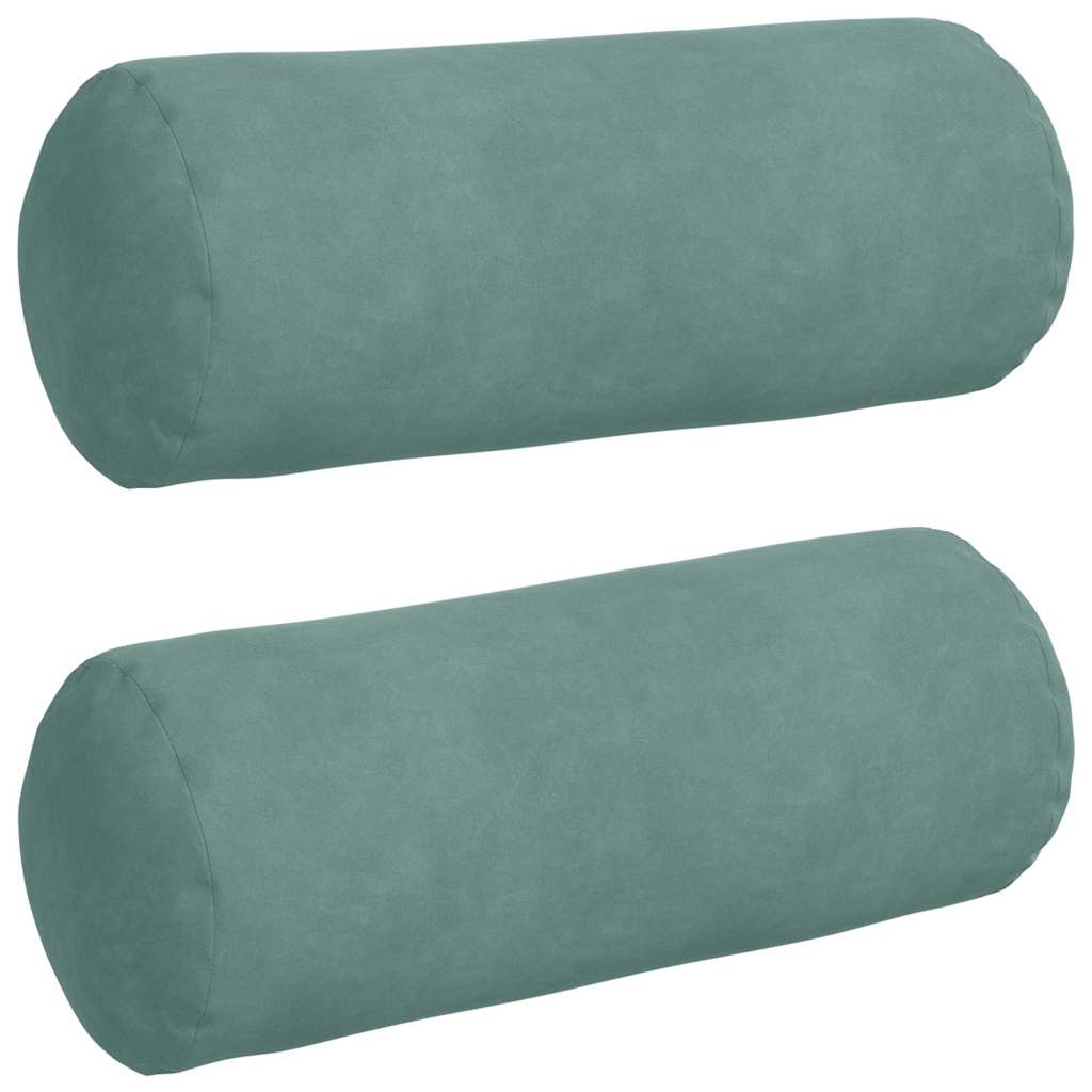 vidaXL Bolsterkissen 2 Stück Meergrün Ø 15 x 40 cm Cordstoff