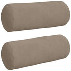 vidaXL Bolsterkissen 2 Stück Taupe Ø 15 x 40 cm Mikrofaserstoff
