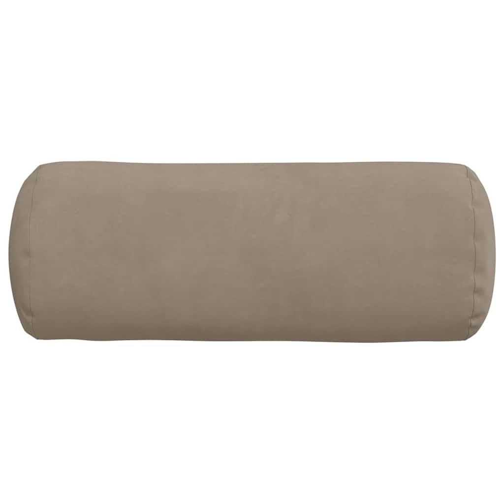 vidaXL Bolsterkissen 2 Stück Taupe Ø 15 x 40 cm Mikrofaserstoff