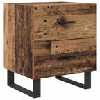 vidaXL Nachttisch 2 pcs Altholz und Schwarz 40 x 35 x 47,5 cm