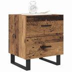 vidaXL Nachttisch 2 pcs Altholz und Schwarz 40 x 35 x 47,5 cm