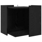vidaXL Katzenstreu Box Umzäunung Schwarz Eichen-Optik 53 x 53 x 51 cm