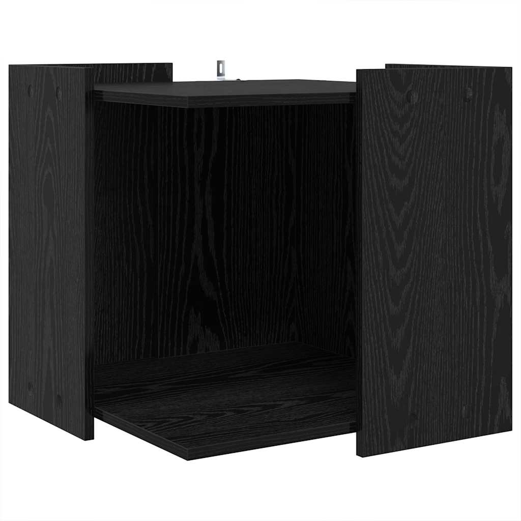 vidaXL Katzenstreu Box Umzäunung Schwarz Eichen-Optik 53 x 53 x 51 cm