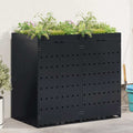 vidaXL Wagenmüllbehälter für 2 Behälter Schwarz 136 x 77,5 x 121,5 cm