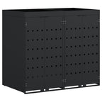 vidaXL Wagenmüllbehälter für 2 Behälter Schwarz 136 x 77,5 x 121,5 cm