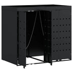 vidaXL Wagenmüllbehälter für 2 Behälter Schwarz 136 x 77,5 x 121,5 cm