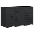 vidaXL Wagenmüllbehälter für 3 Behälter Schwarz 204 x 77,5 x 121,5 cm