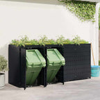 vidaXL Wagenmüllbehälter für 4 Behälter Schwarz 272 x 77,5 x 121,5 cm