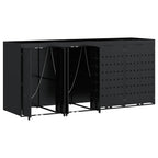 vidaXL Wagenmüllbehälter für 4 Behälter Schwarz 272 x 77,5 x 121,5 cm