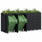 vidaXL Wagenmüllbehälter für 4 Behälter Schwarz 272 x 77,5 x 121,5 cm