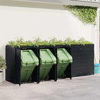 vidaXL Wagenmüllbehälter für 5 Behälter Schwarz 340 x 77,5 x 121,5 cm