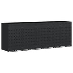 vidaXL Wagenmüllbehälter für 5 Behälter Schwarz 340 x 77,5 x 121,5 cm