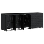 vidaXL Wagenmüllbehälter für 5 Behälter Schwarz 340 x 77,5 x 121,5 cm