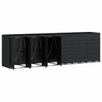 vidaXL Wagenmüllbehälter für 6 Behälter Schwarz 408 x 77,5 x 121,5 cm