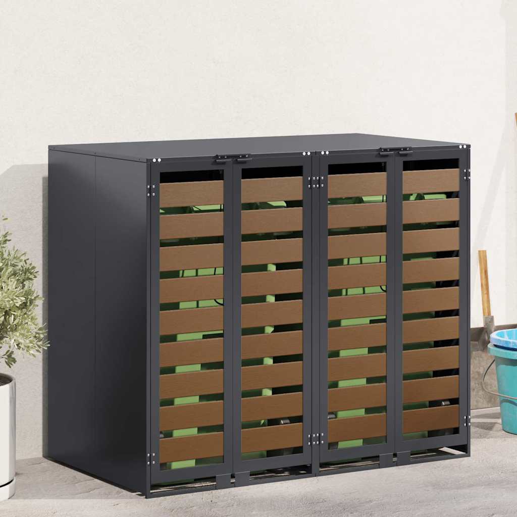 vidaXL Wagenmüllbehälter für 2 Behälter 136 x 77,5 x 115,5 cm Stahl