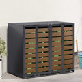 vidaXL Wagenmüllbehälter für 2 Behälter 136 x 77,5 x 115,5 cm Stahl