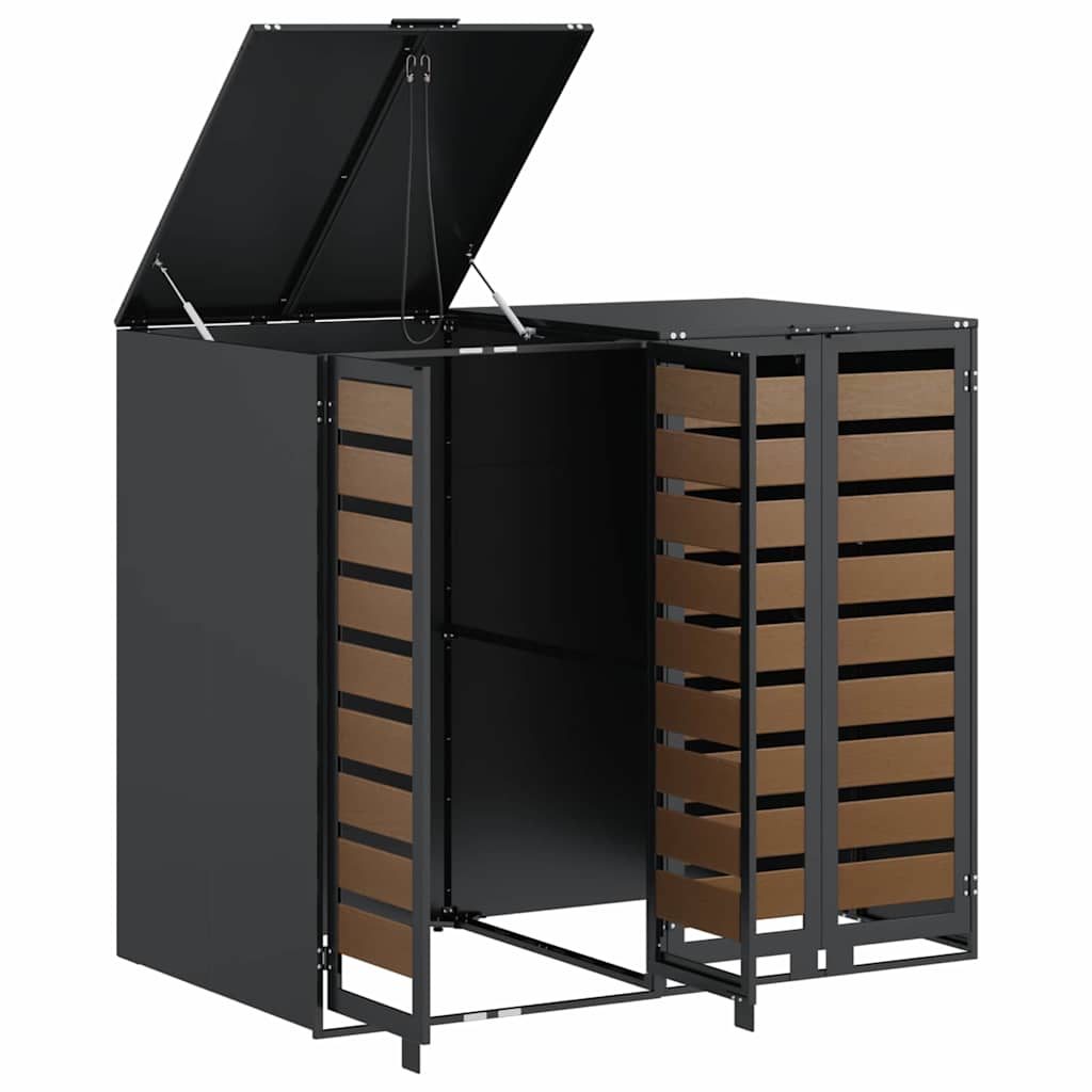 vidaXL Wagenmüllbehälter für 2 Behälter 136 x 77,5 x 115,5 cm Stahl