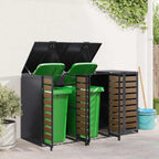 vidaXL Wagenmüllbehälter für 3 Behälter 204 x 77,5 x 115,5 cm Stahl