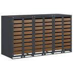 vidaXL Wagenmüllbehälter für 3 Behälter 204 x 77,5 x 115,5 cm Stahl