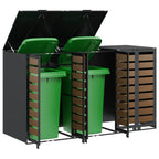 vidaXL Wagenmüllbehälter für 3 Behälter 204 x 77,5 x 115,5 cm Stahl