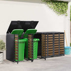 vidaXL Wagenmüllbehälter für 4 Behälter 272 x 77,5 x 115,5 cm Stahl