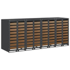 vidaXL Wagenmüllbehälter für 4 Behälter 272 x 77,5 x 115,5 cm Stahl