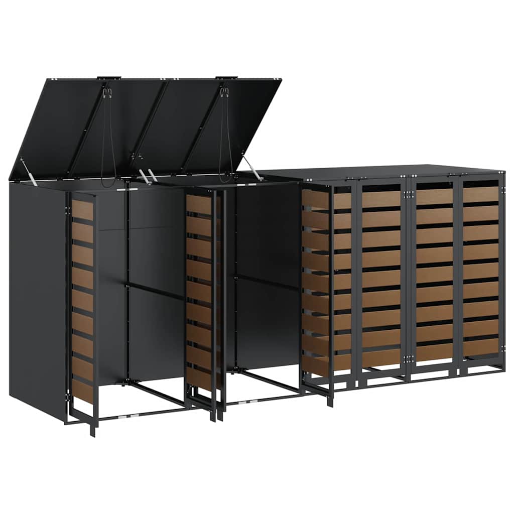 vidaXL Wagenmüllbehälter für 4 Behälter 272 x 77,5 x 115,5 cm Stahl