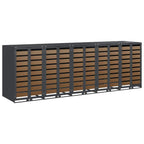 vidaXL Wagenmüllbehälter für 5 Behälter 340 x 77,5 x 115,5 cm Stahl