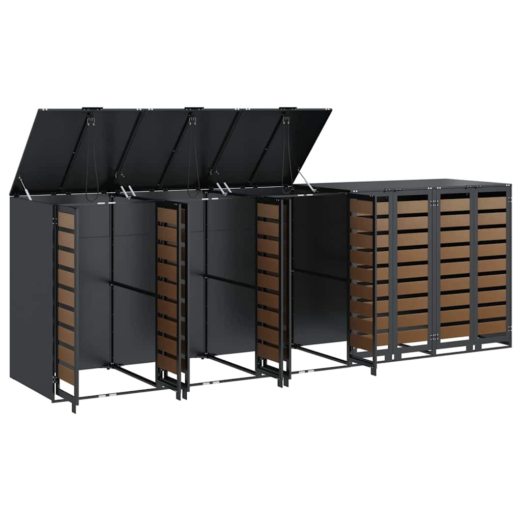 vidaXL Wagenmüllbehälter für 5 Behälter 340 x 77,5 x 115,5 cm Stahl