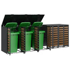 vidaXL Wagenmüllbehälter für 5 Behälter 340 x 77,5 x 115,5 cm Stahl