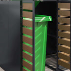 vidaXL Wagenmüllbehälter für 6 Behälter 408 x 77,5 x 115,5 cm Stahl